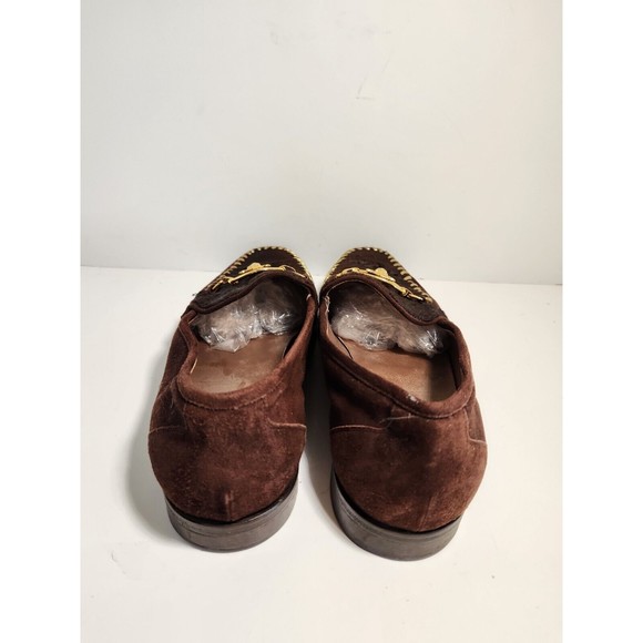 Vintage David Eden Men\'s Size 10B Leather Suede Square Toe  Loafers With Gold... main image 2